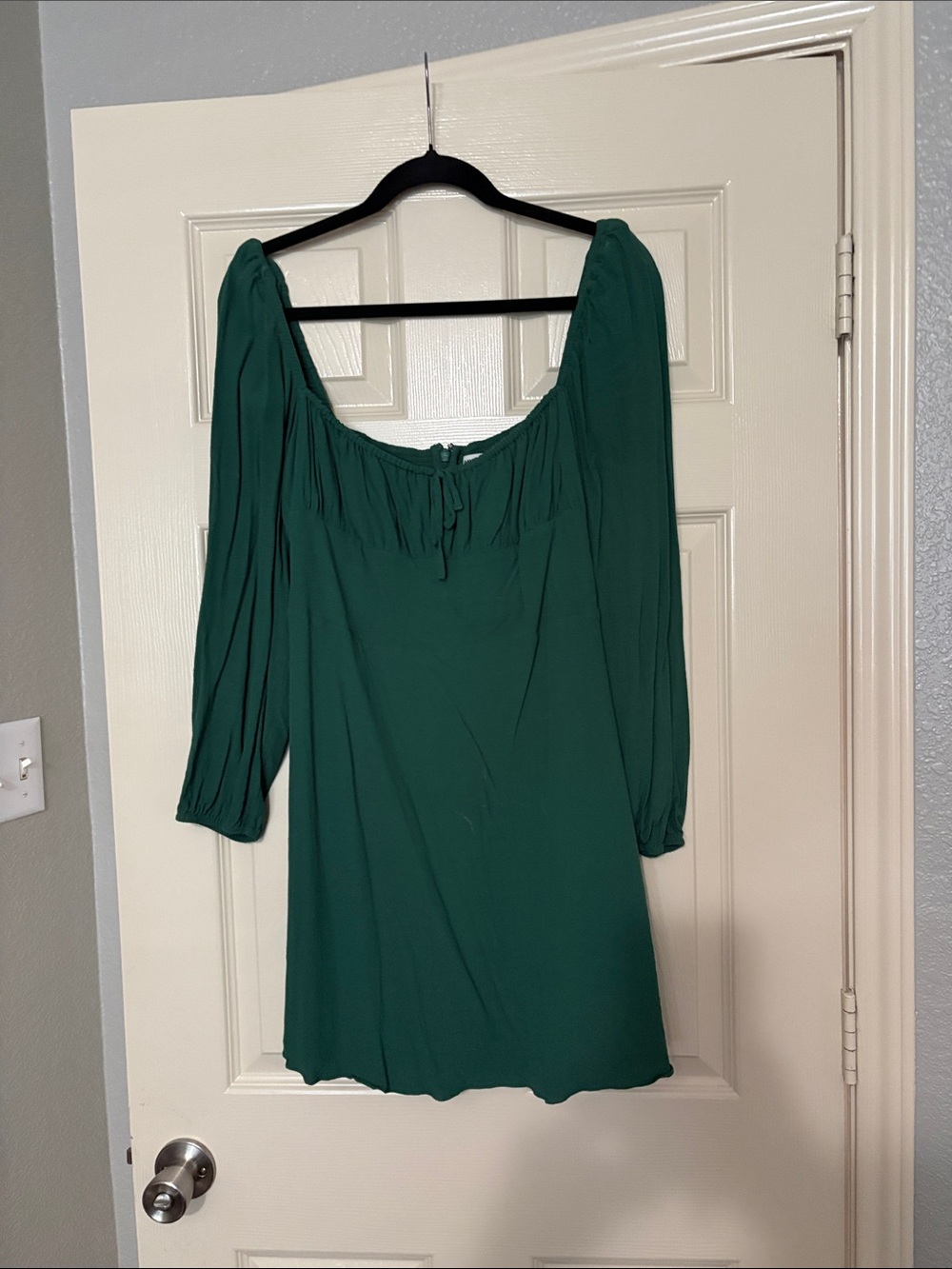 Sunday Best Emerald Green Long Sleeve Peasant Dress
